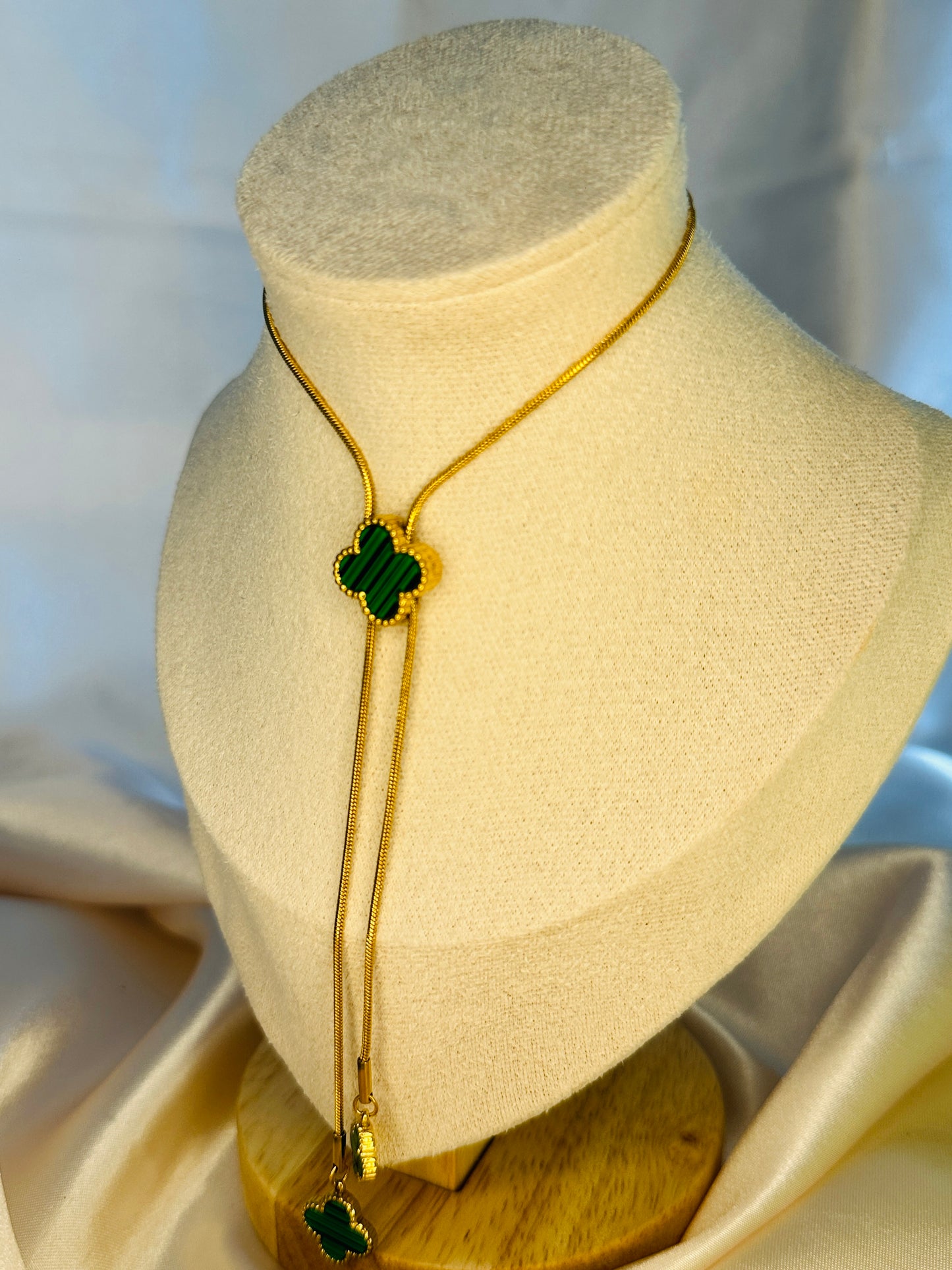 Parisa Four Leaf Clover Necklace Emerald