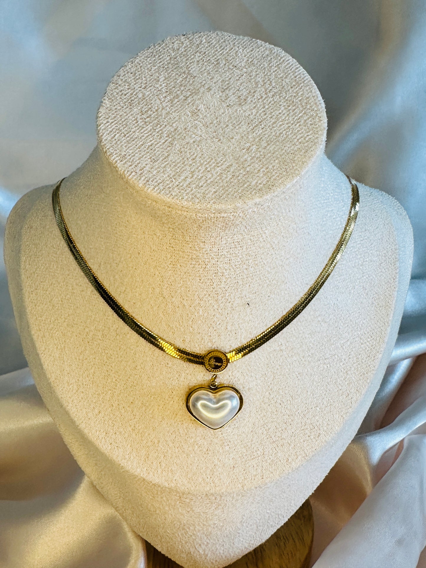 Holly Heart Herringbone Necklace