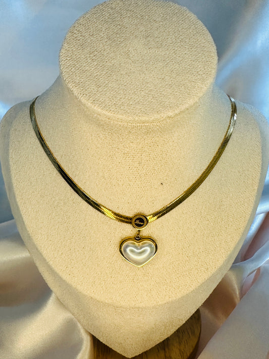 Holly Heart Herringbone Necklace