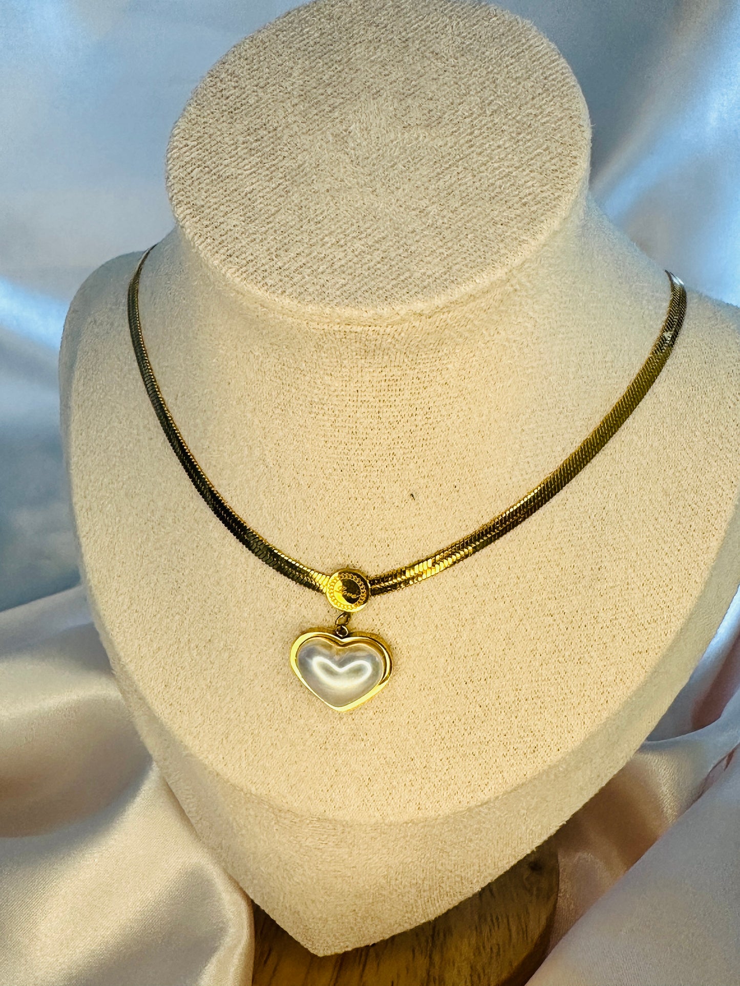 Holly Heart Herringbone Necklace