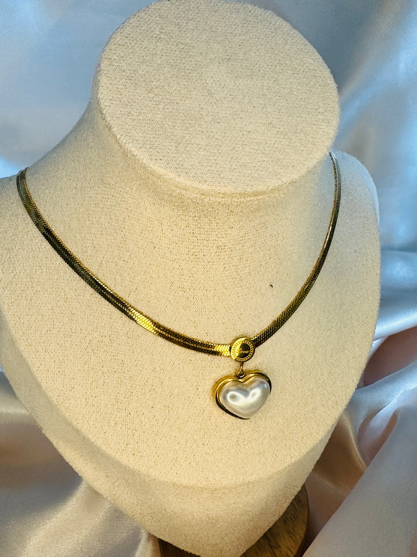 Holly Heart Herringbone Necklace