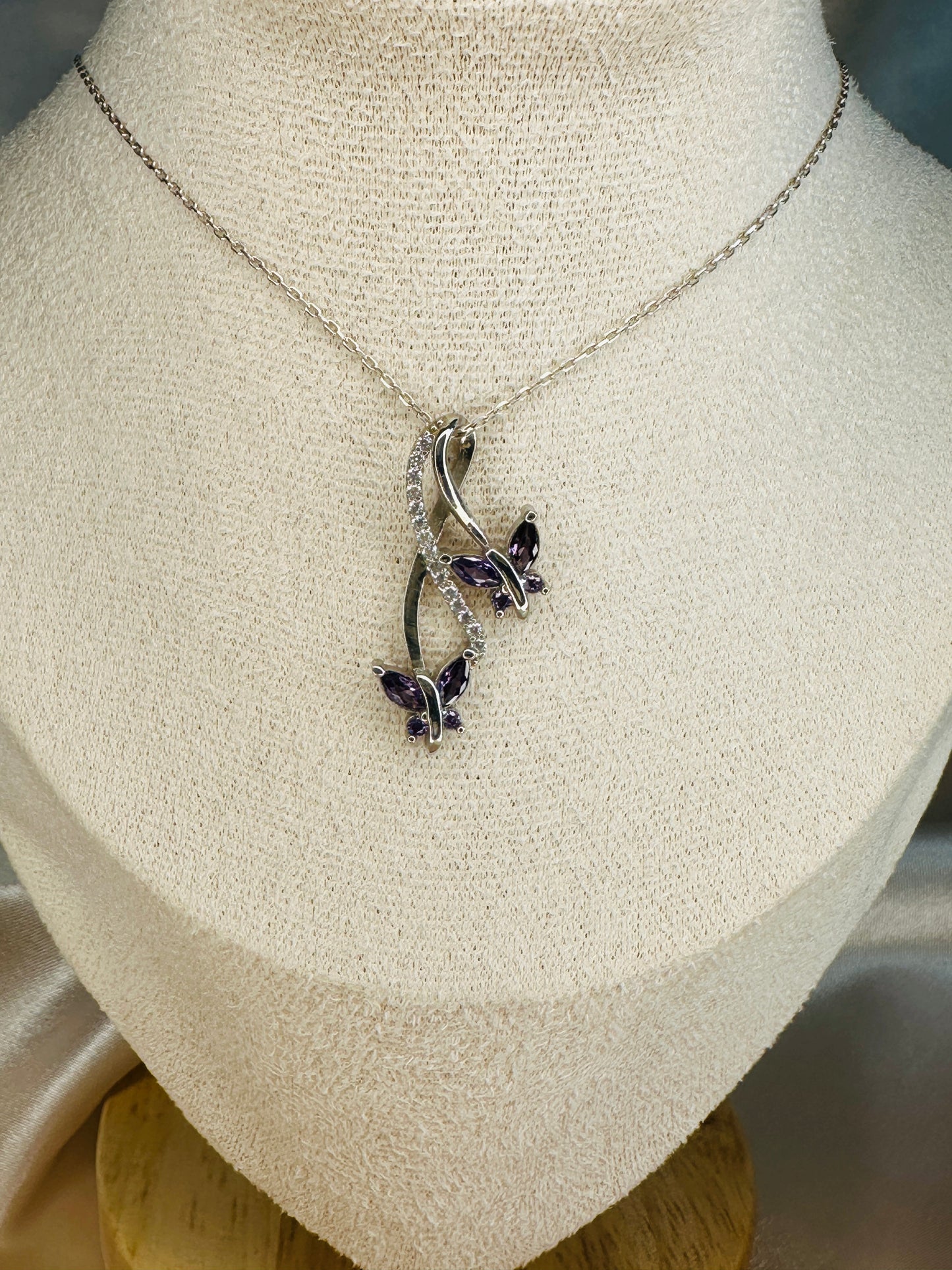 Infinity&Butterfly Amethyst Necklace