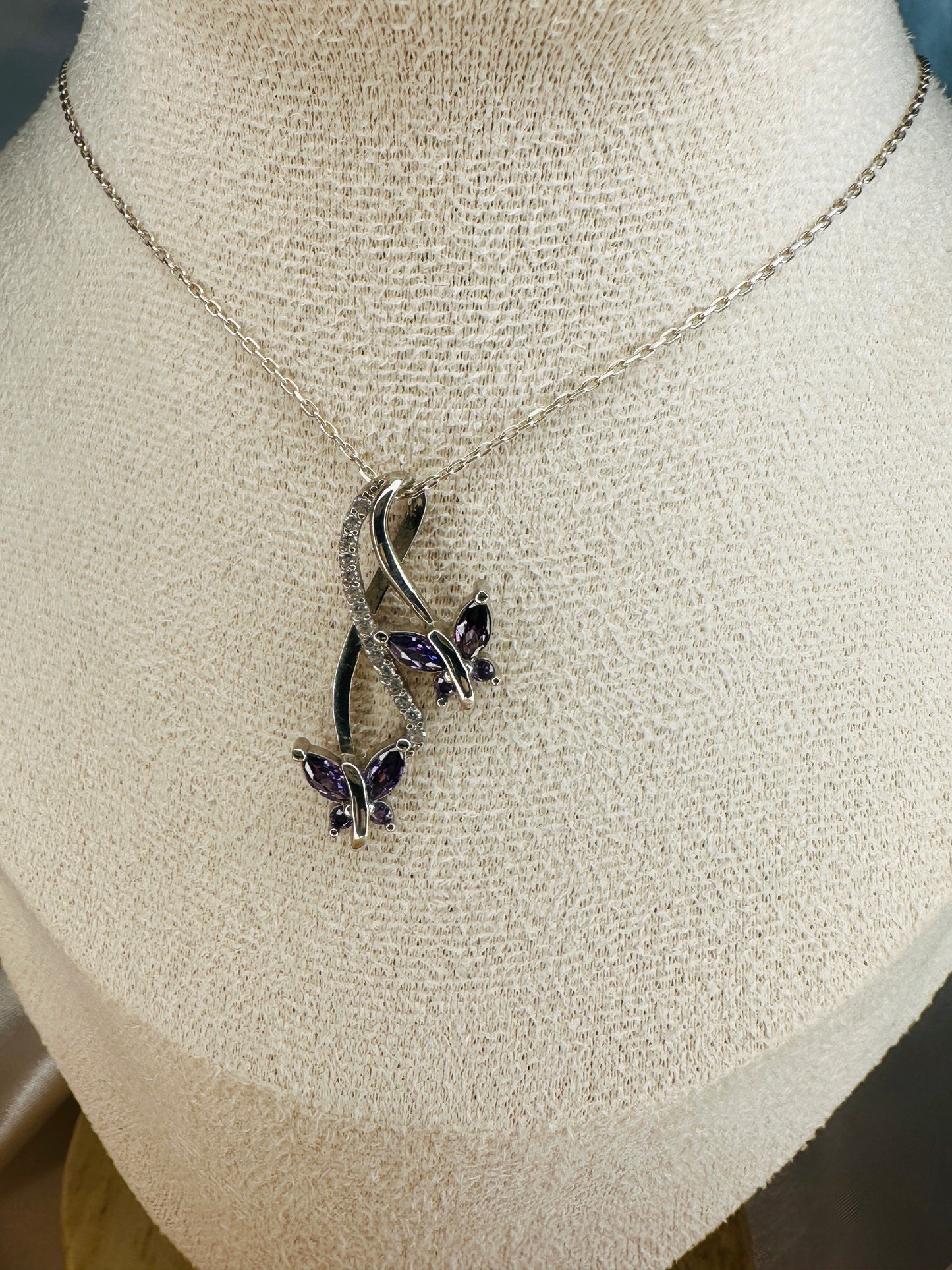 Infinity&Butterfly Amethyst Necklace