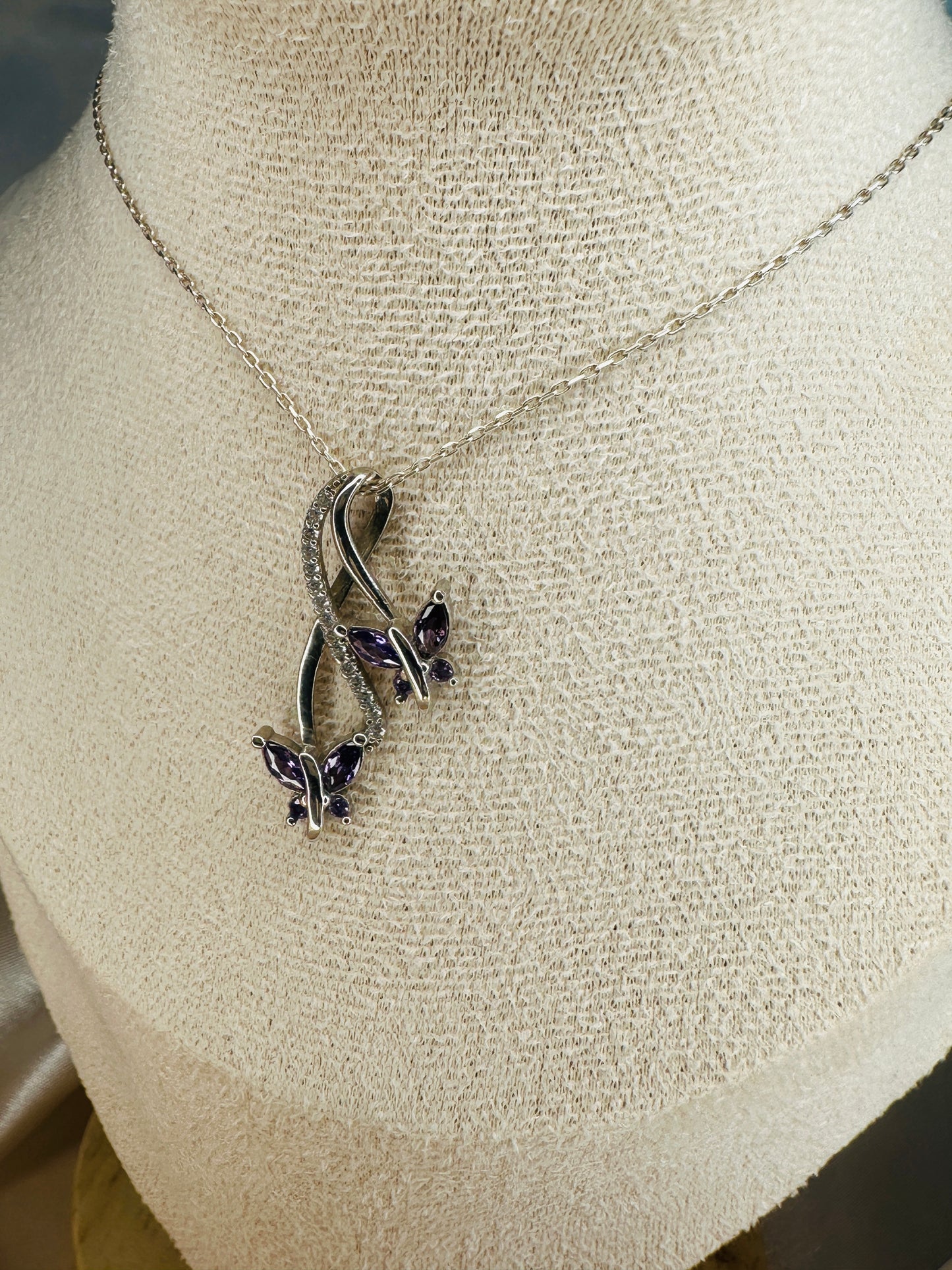 Infinity&Butterfly Amethyst Necklace