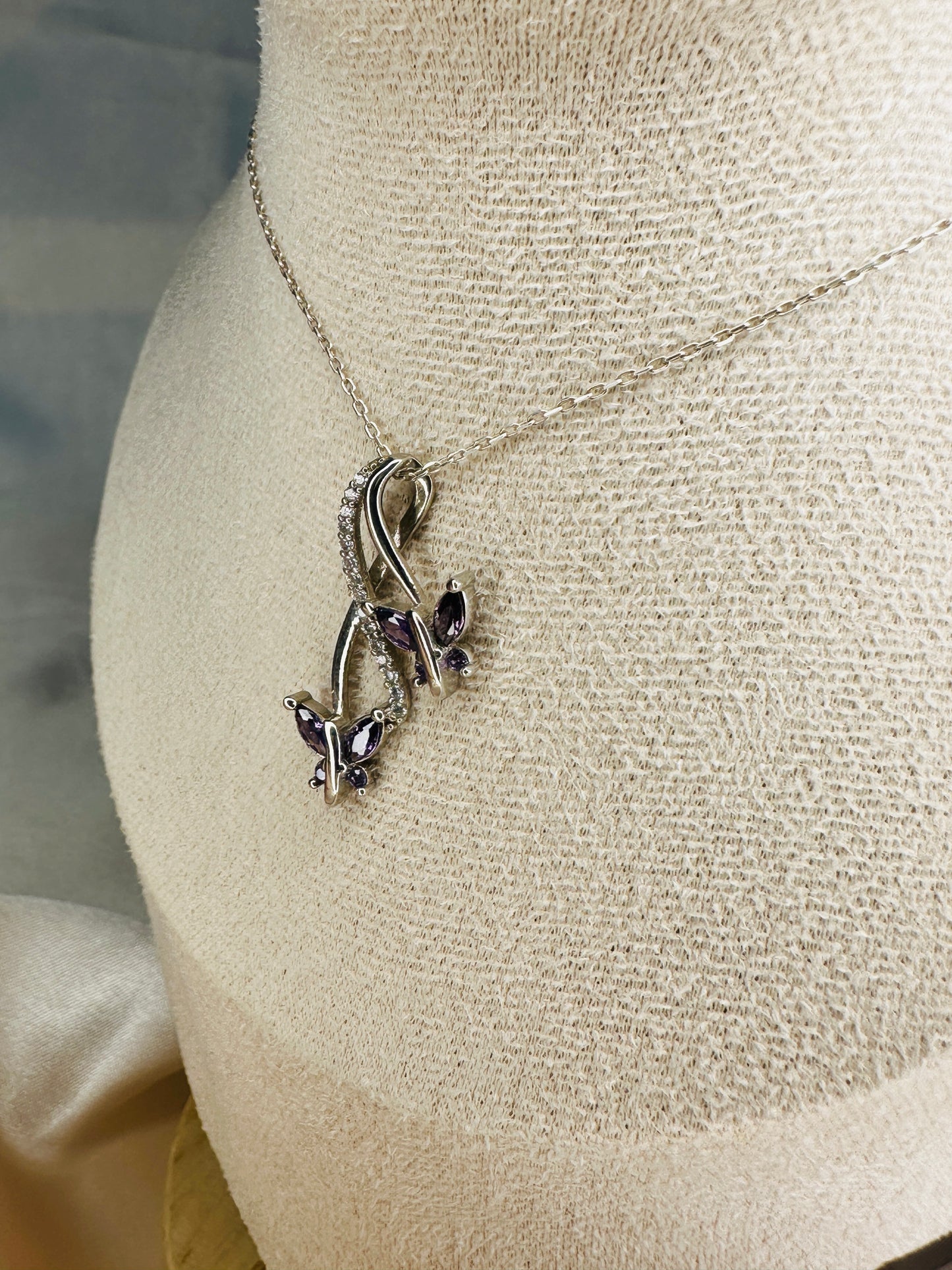 Infinity&Butterfly Amethyst Necklace