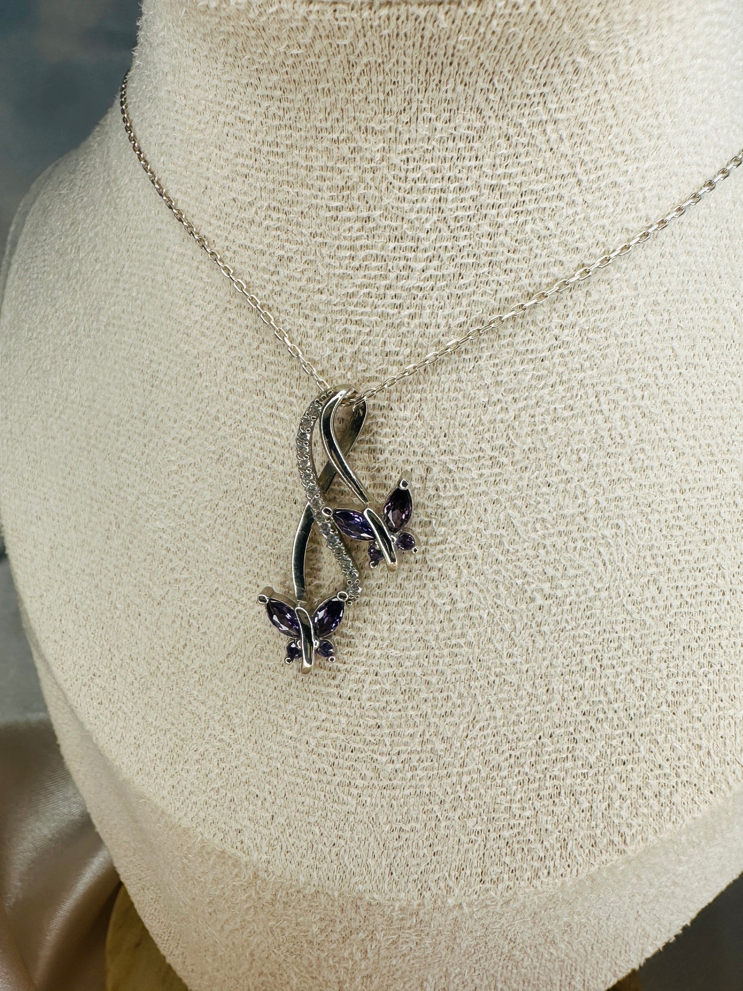 Infinity&Butterfly Amethyst Necklace