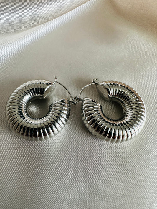 Sienna Silver Hoops