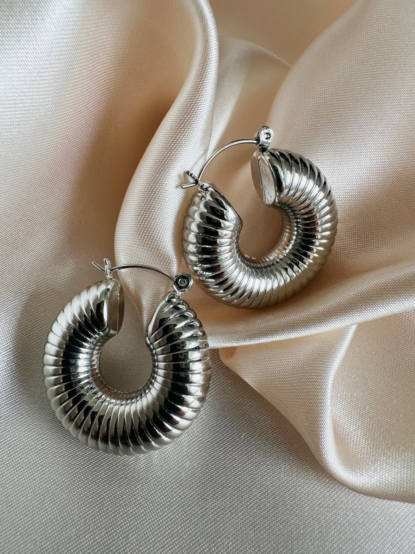 Sienna Silver Hoops