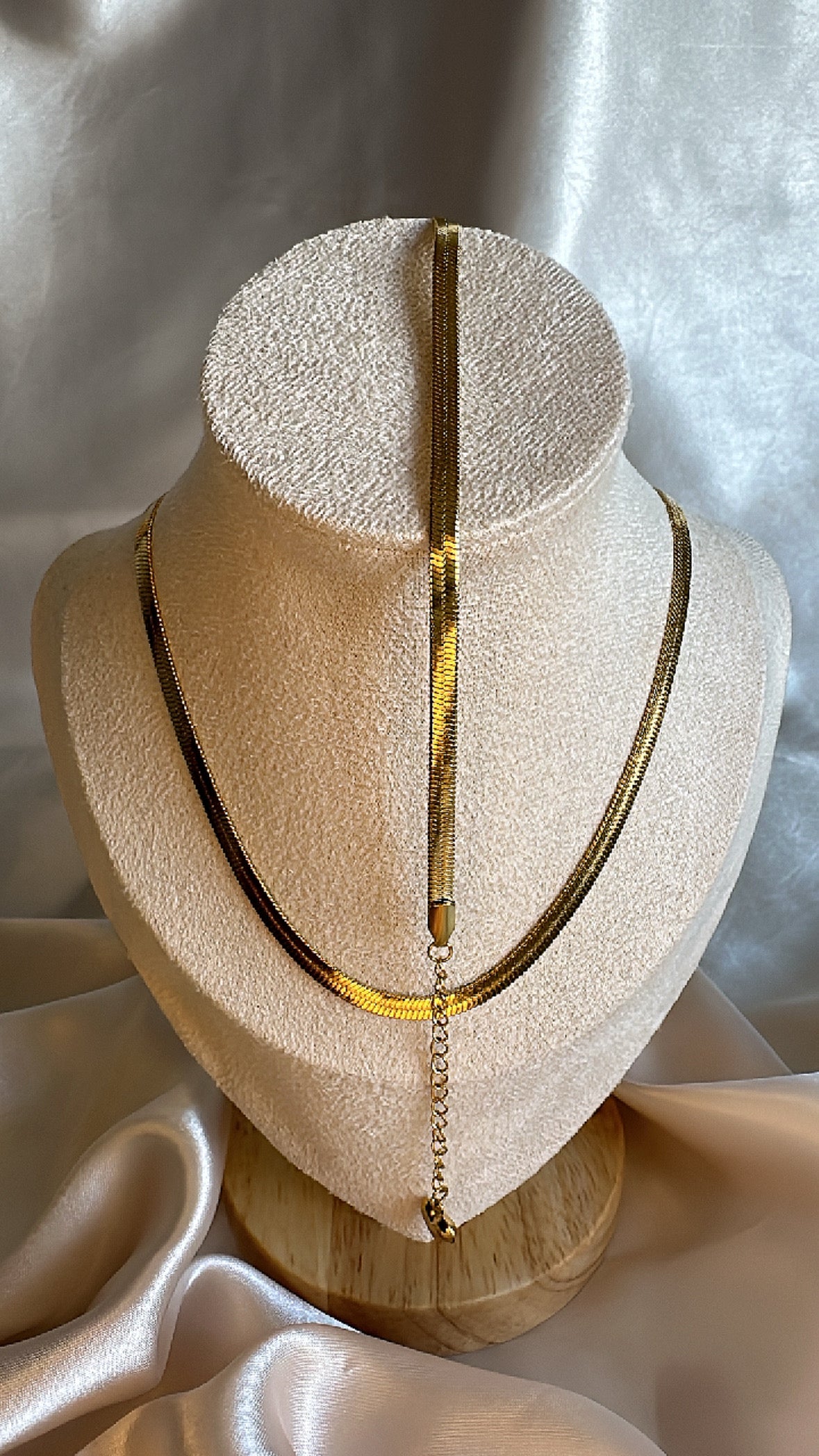 Herringbone Necklace and Bracelet Set Gold