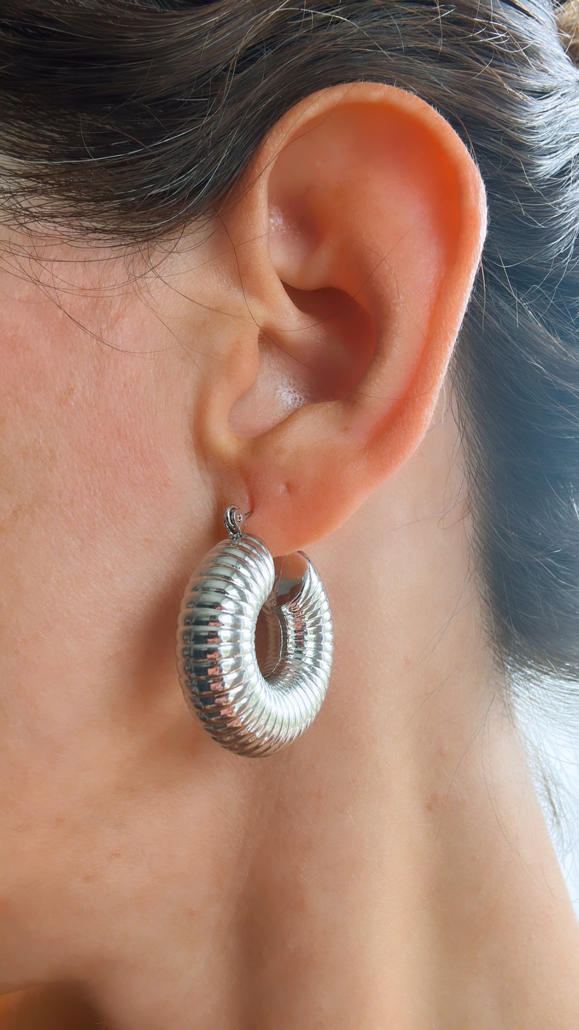 Sienna Silver Hoops