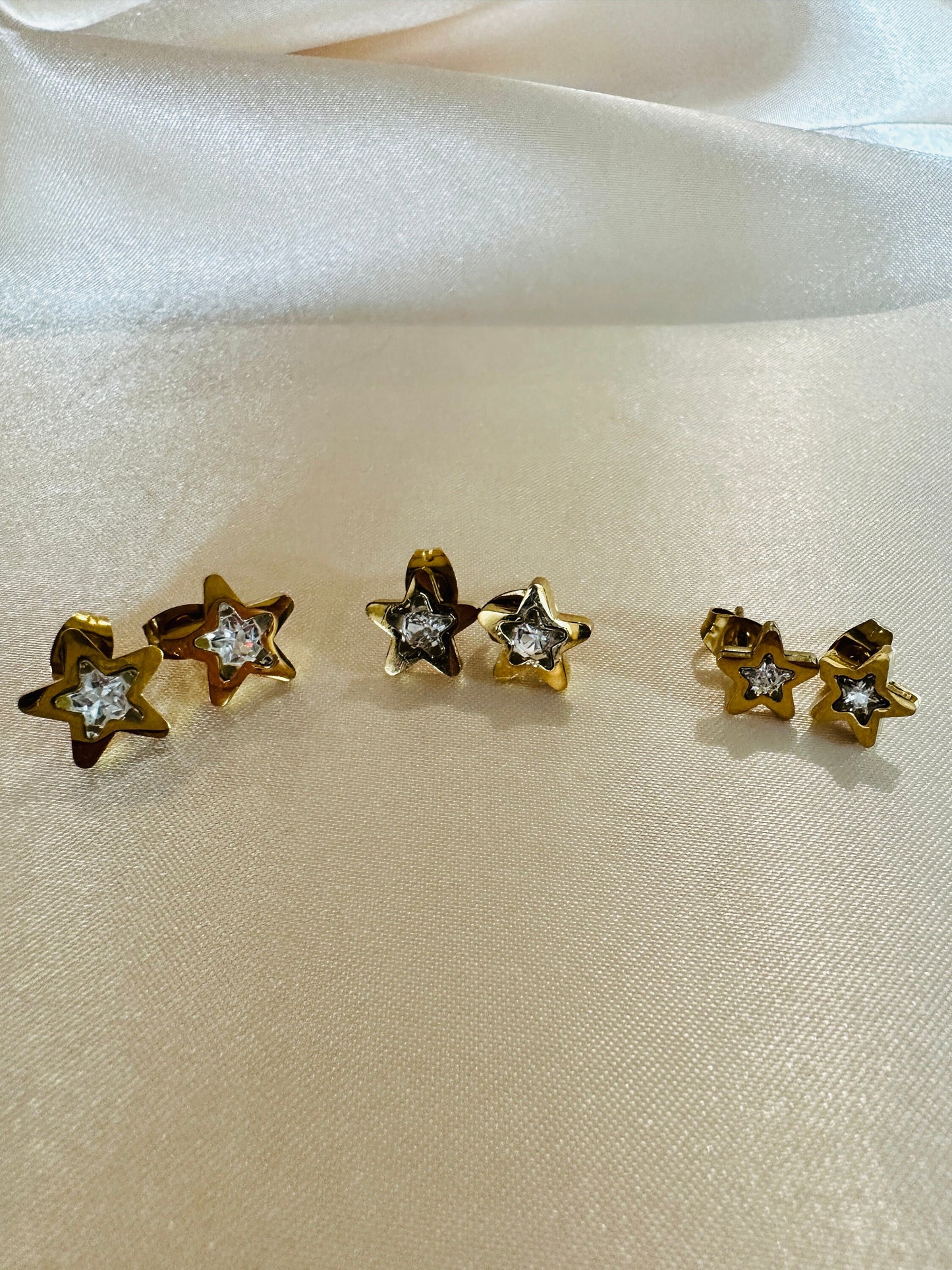 Gold Star Stud Earrings: 18K Plated Stainless Steel, Hypoallergenic