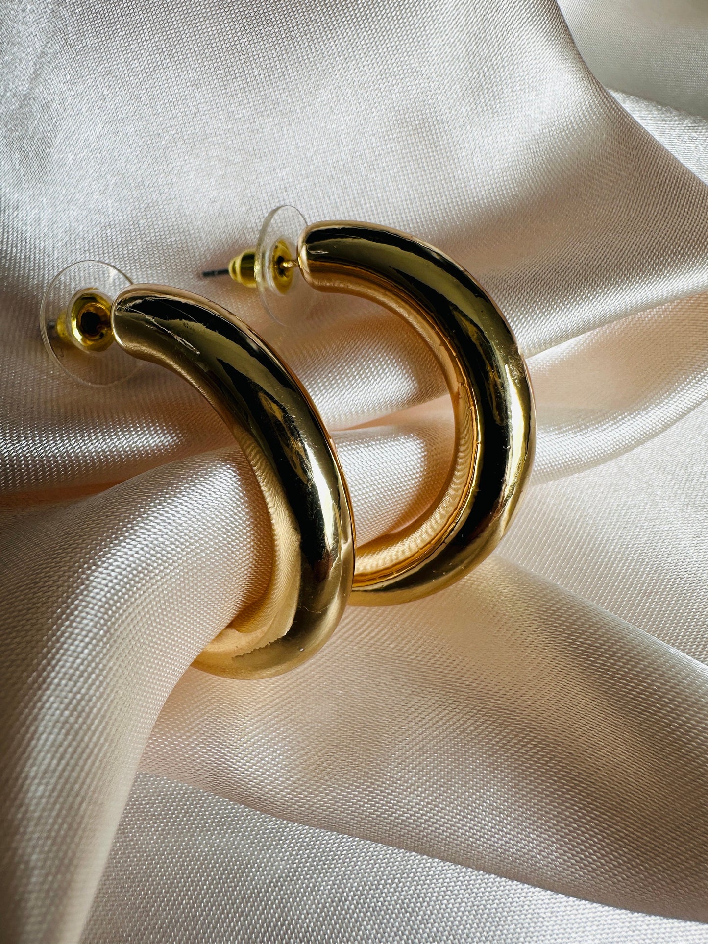 Cordelia Gold Hoop Earrings: 18Ct PVD Plated Brass, 2cm