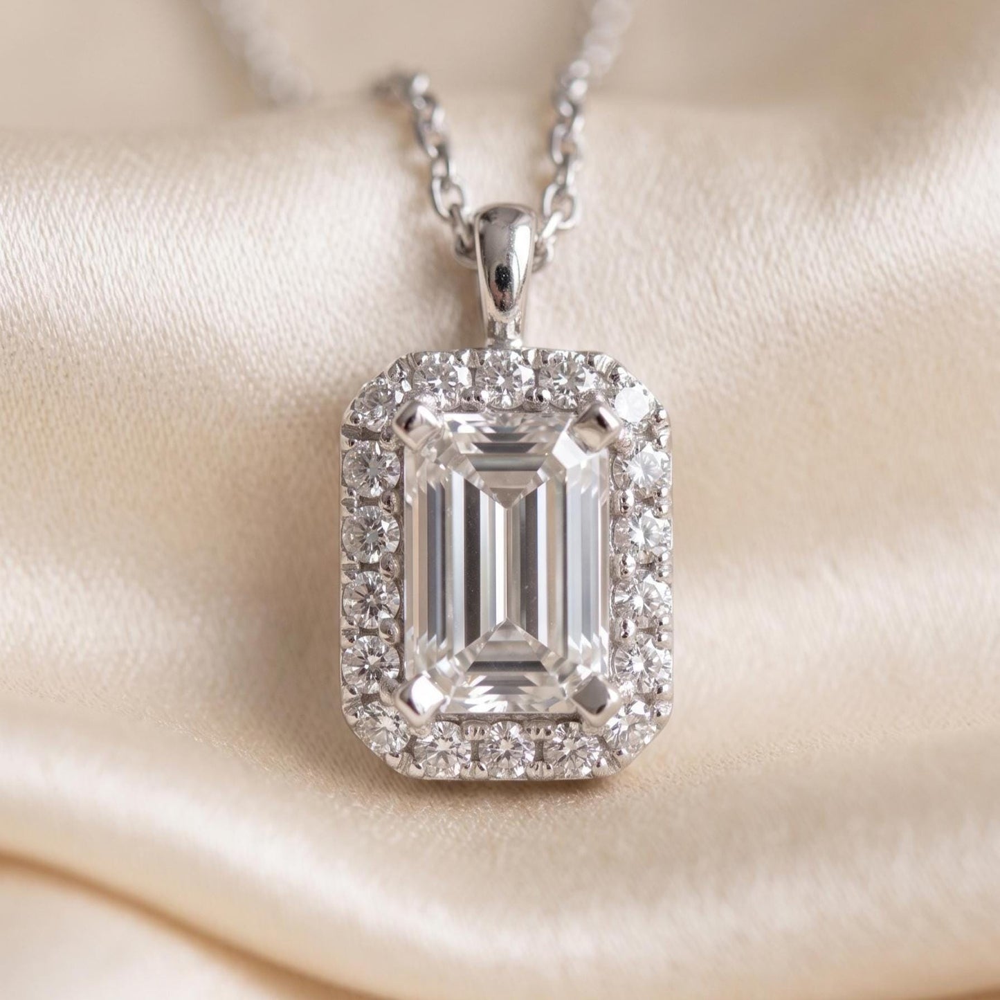 Baguette Zircon Necklace – Dainty 925 Sterling Silver Pendant Jewelry - Gift for Her