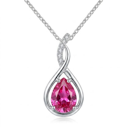 Ruby Infinity Necklace - July Birthstone Pendant - Gift For Her