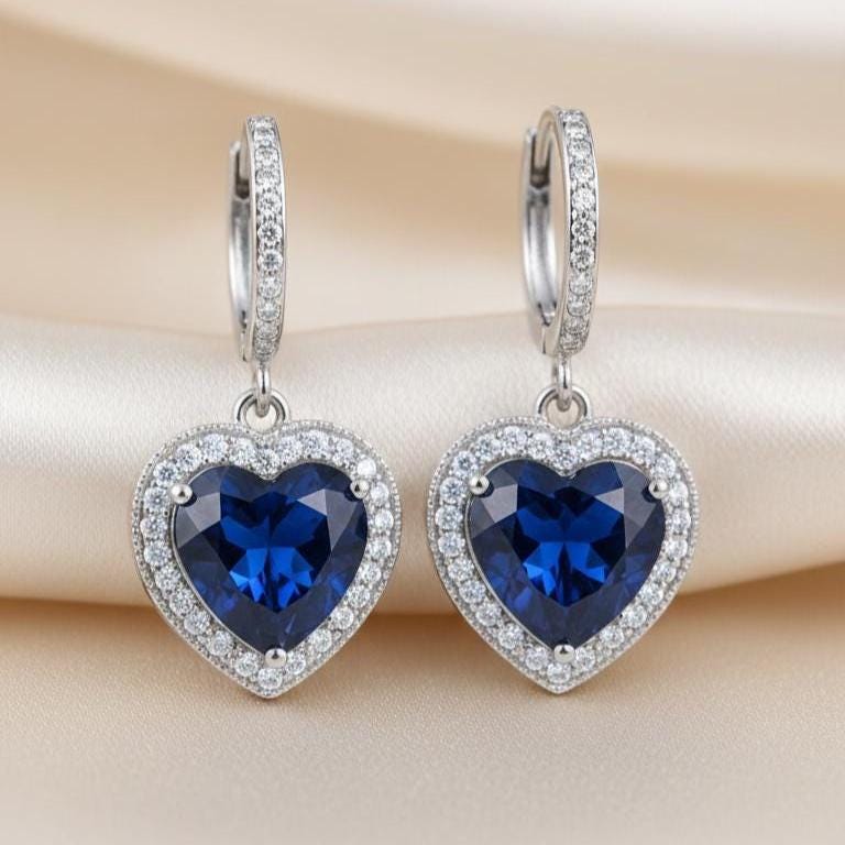 Handcrafted Sapphire Heart Necklace - Symbol of Love and Birthstone Brilliance