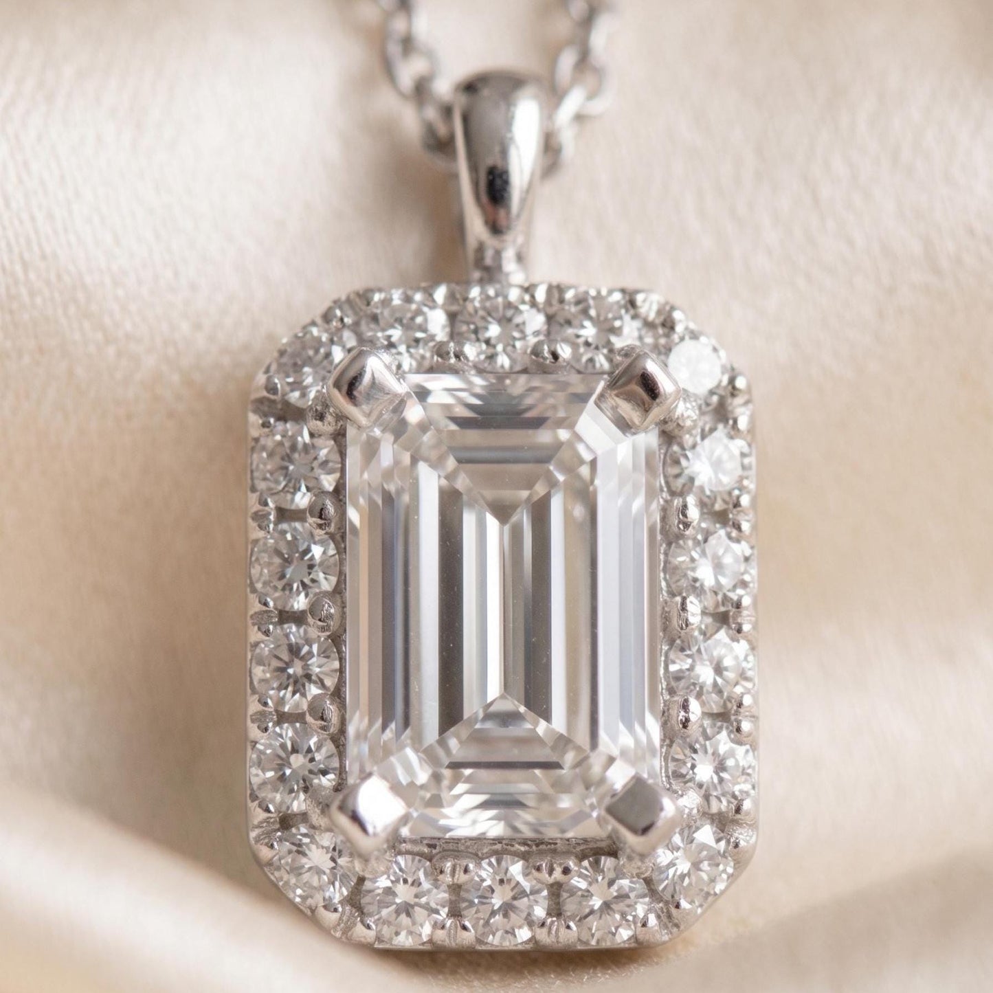 Baguette Zircon Necklace – Dainty 925 Sterling Silver Pendant Jewelry - Gift for Her