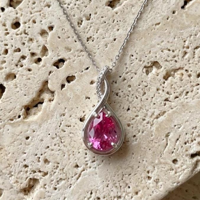 Ruby Infinity Necklace - July Birthstone Pendant - Gift For Her