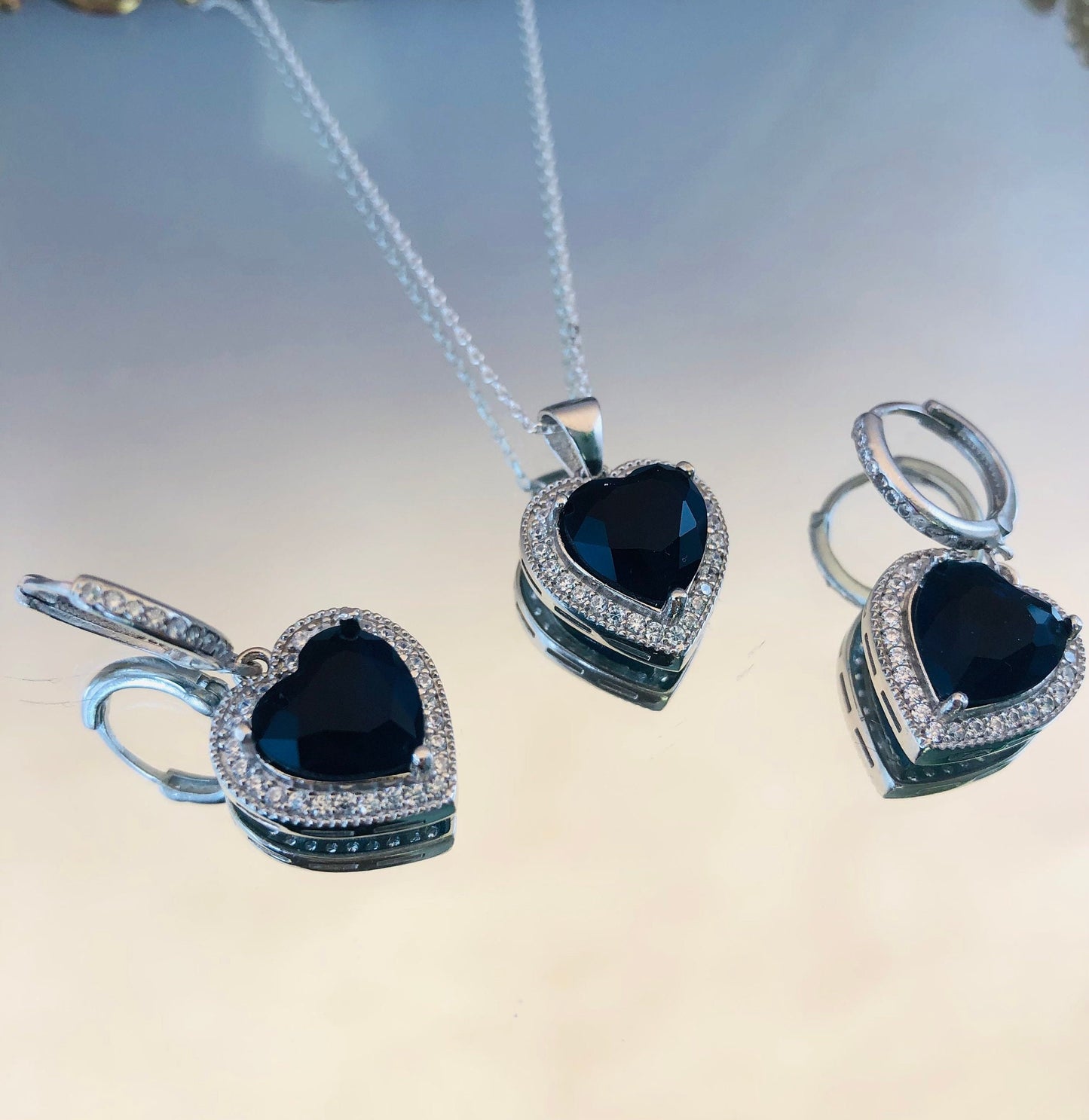Handcrafted Sapphire Heart Necklace - Symbol of Love and Birthstone Brilliance