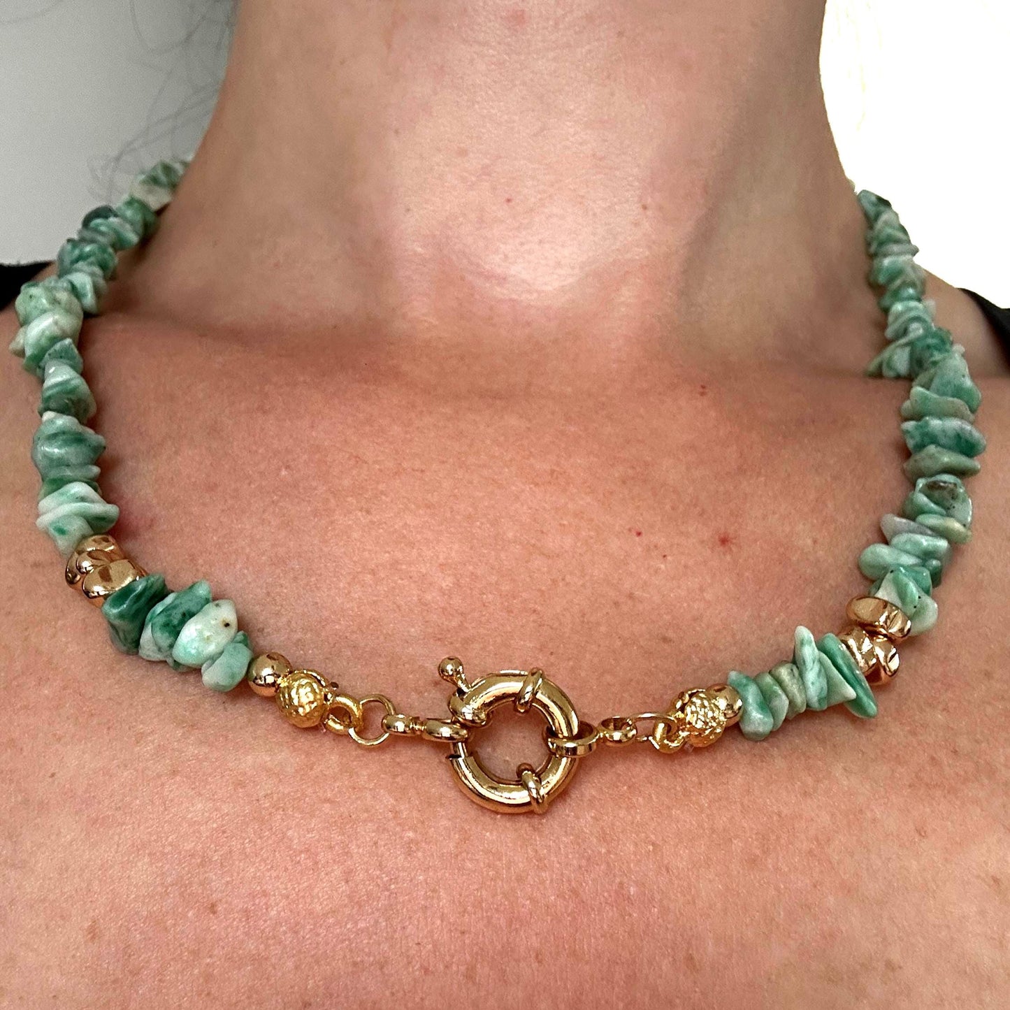 Pearl Lion Necklace: Gold Brass Pendant