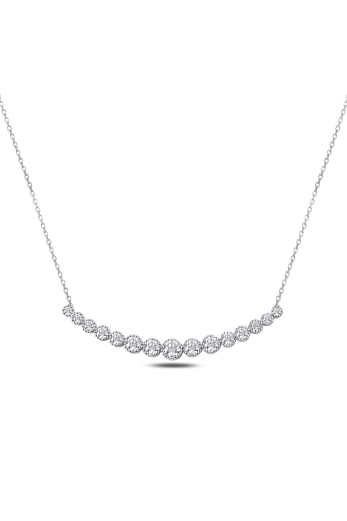 Dainty Zircon Sterling Silver Necklace - Waterway Pendant -Gift For Her