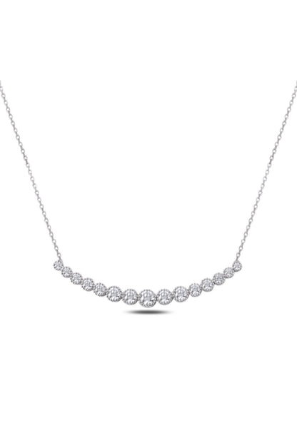 Dainty Zircon Sterling Silver Necklace - Waterway Pendant -Gift For Her