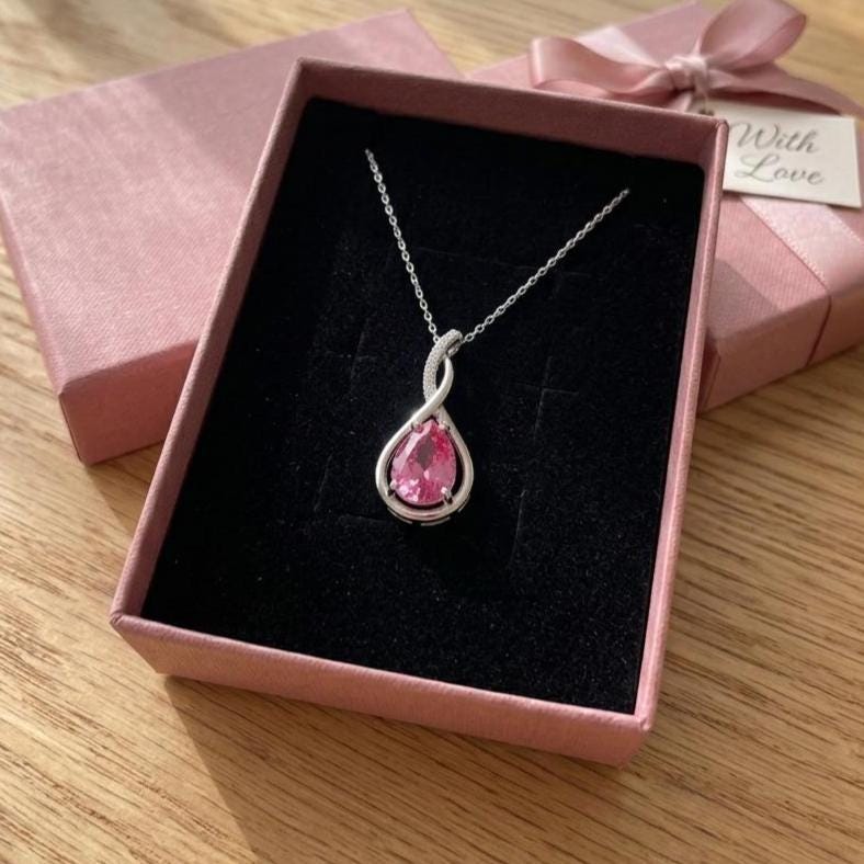 Ruby Infinity Necklace - July Birthstone Pendant - Gift For Her