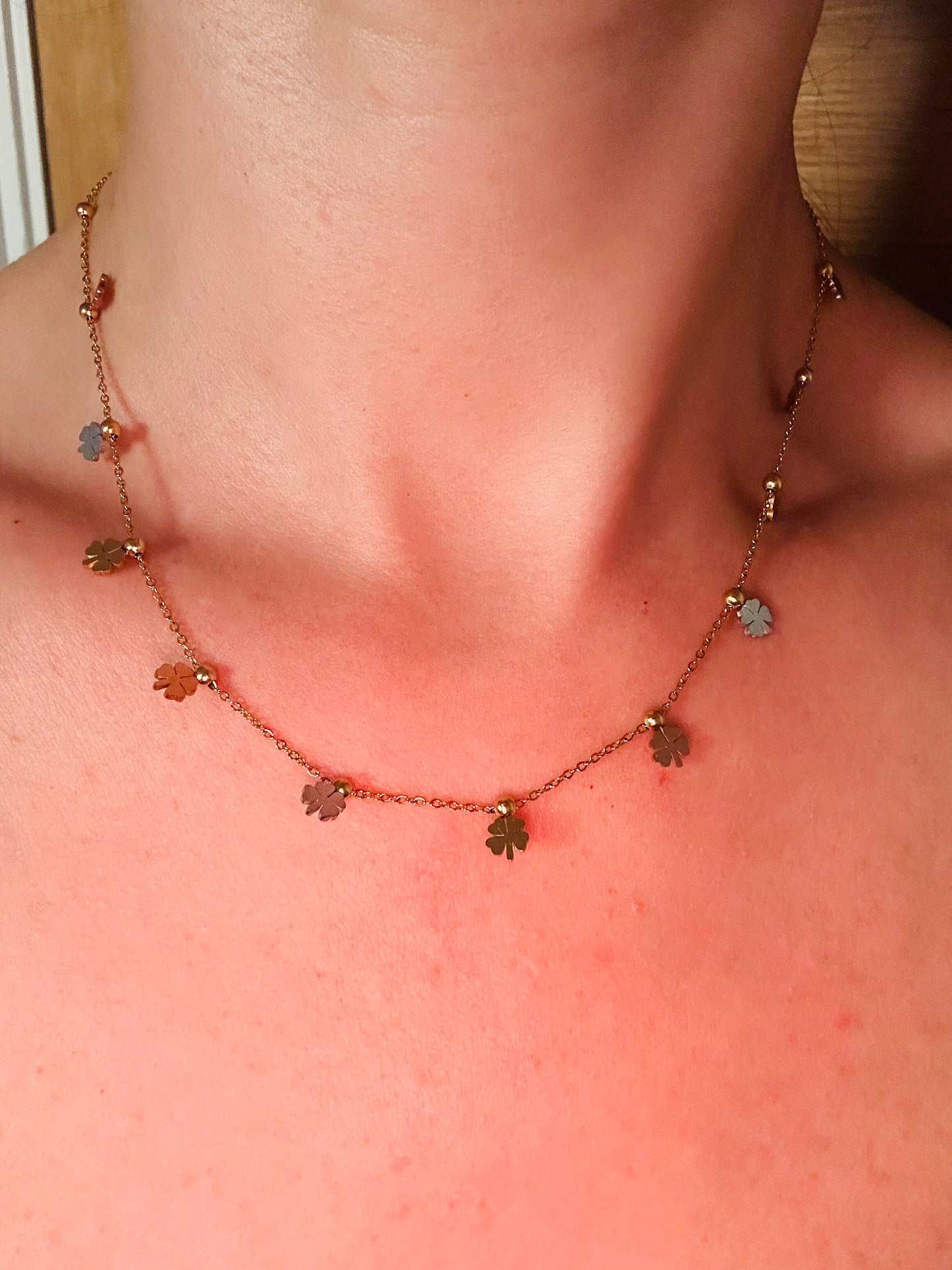 Minimalist Clover Necklace: Gold Stainless Steel