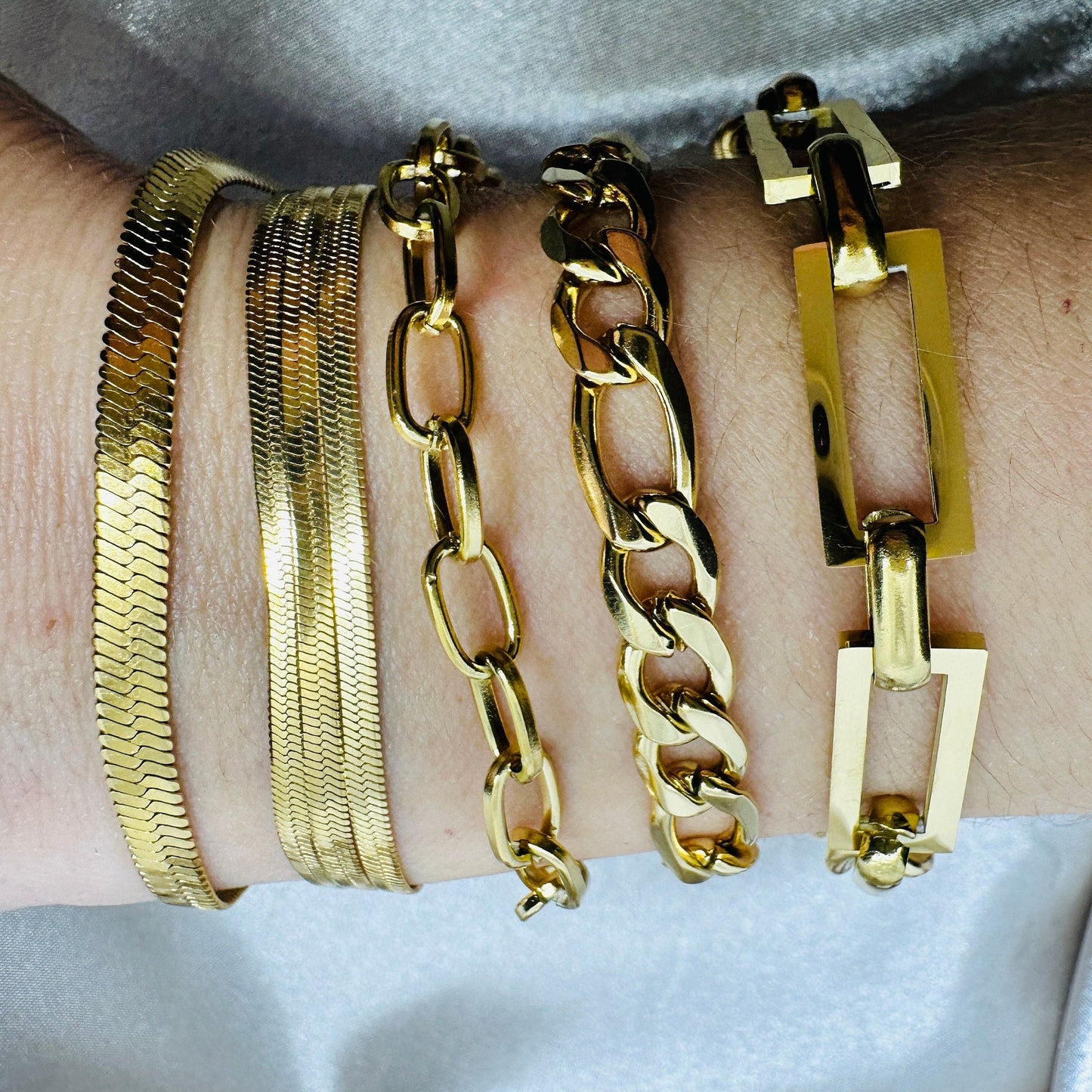 Gold Layered Snake Chain Bracelet -