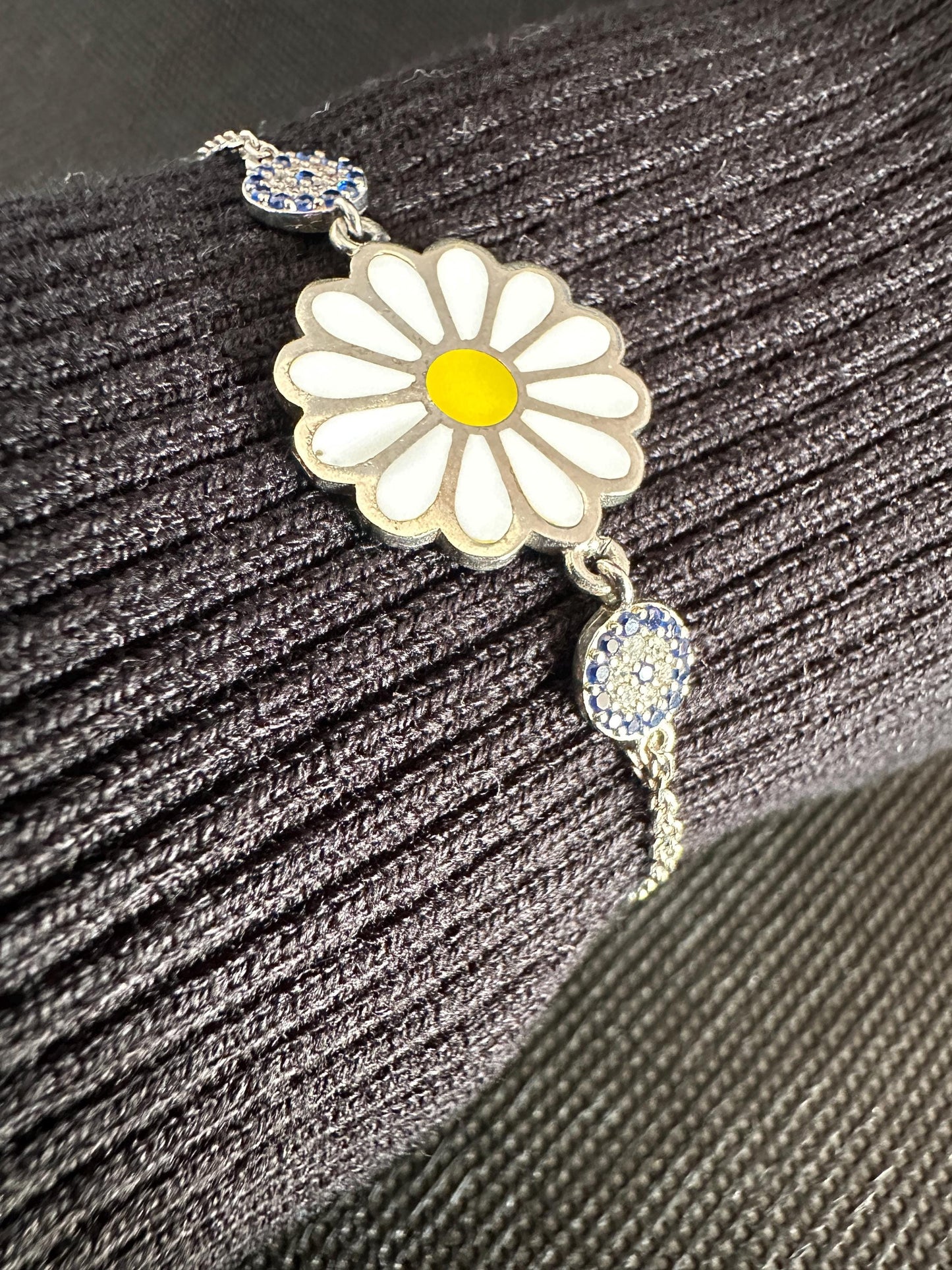 Daisy's Evil Eye Sterling Silver Bracelet - Protection Jewelry Gift