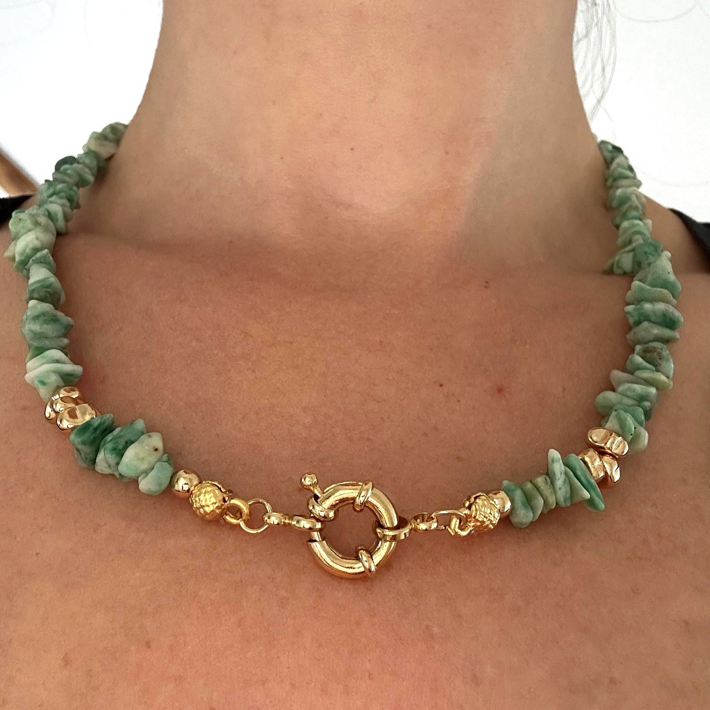 Pearl Lion Necklace: Gold Brass Pendant