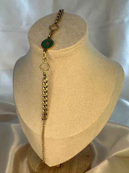 Gold Pearl Clover Charm Bracelet