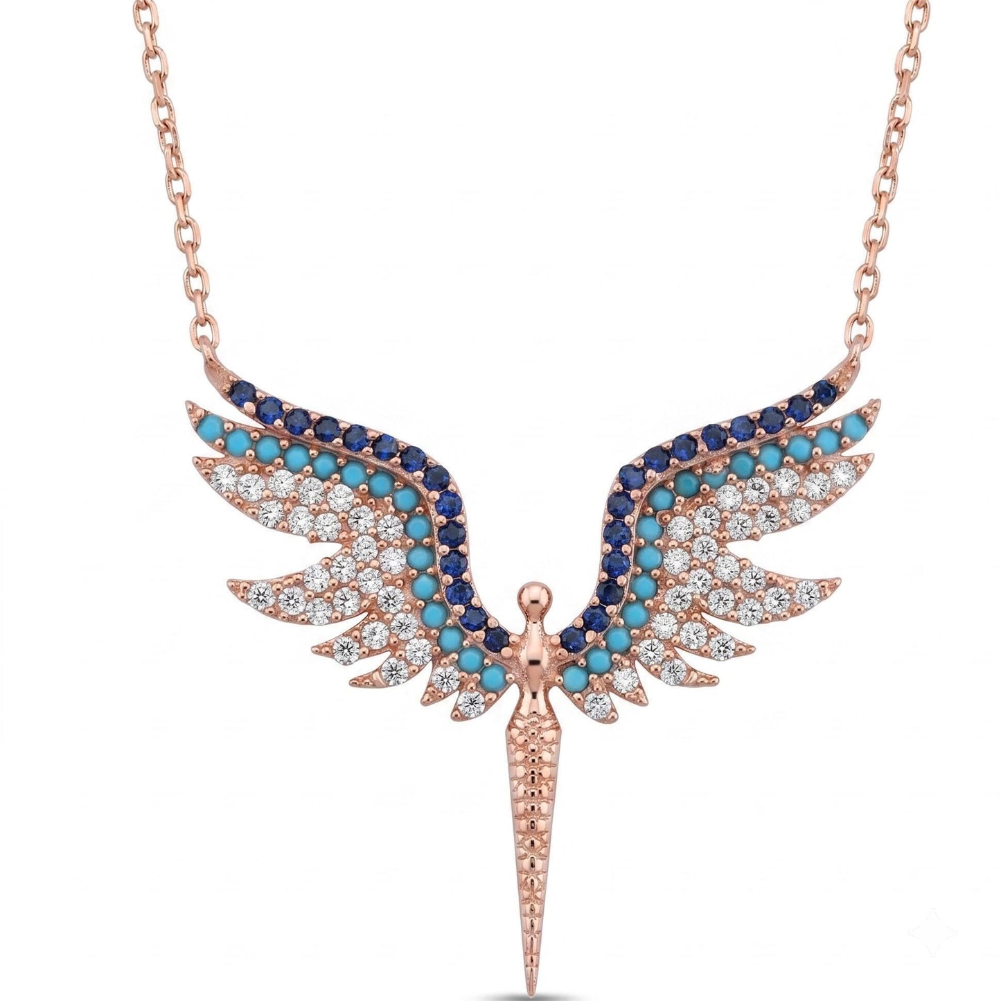 Rose Gold Vermeil Archangel Wings Necklace - Gift For Her