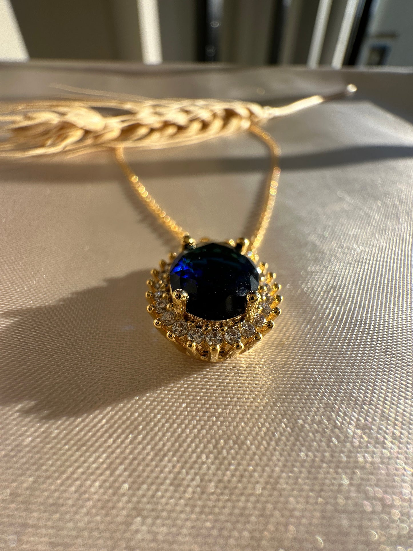 Gold Sapphire Necklace