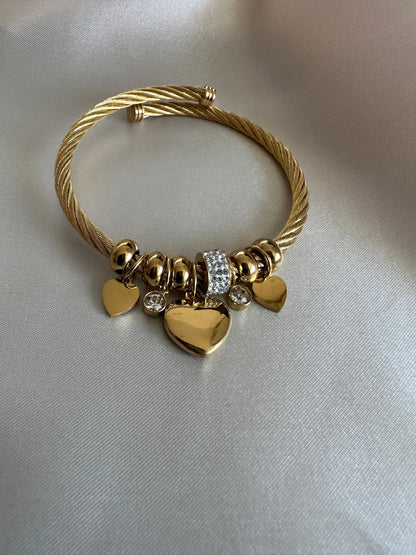 Gold Bangle -Charm Bracelet