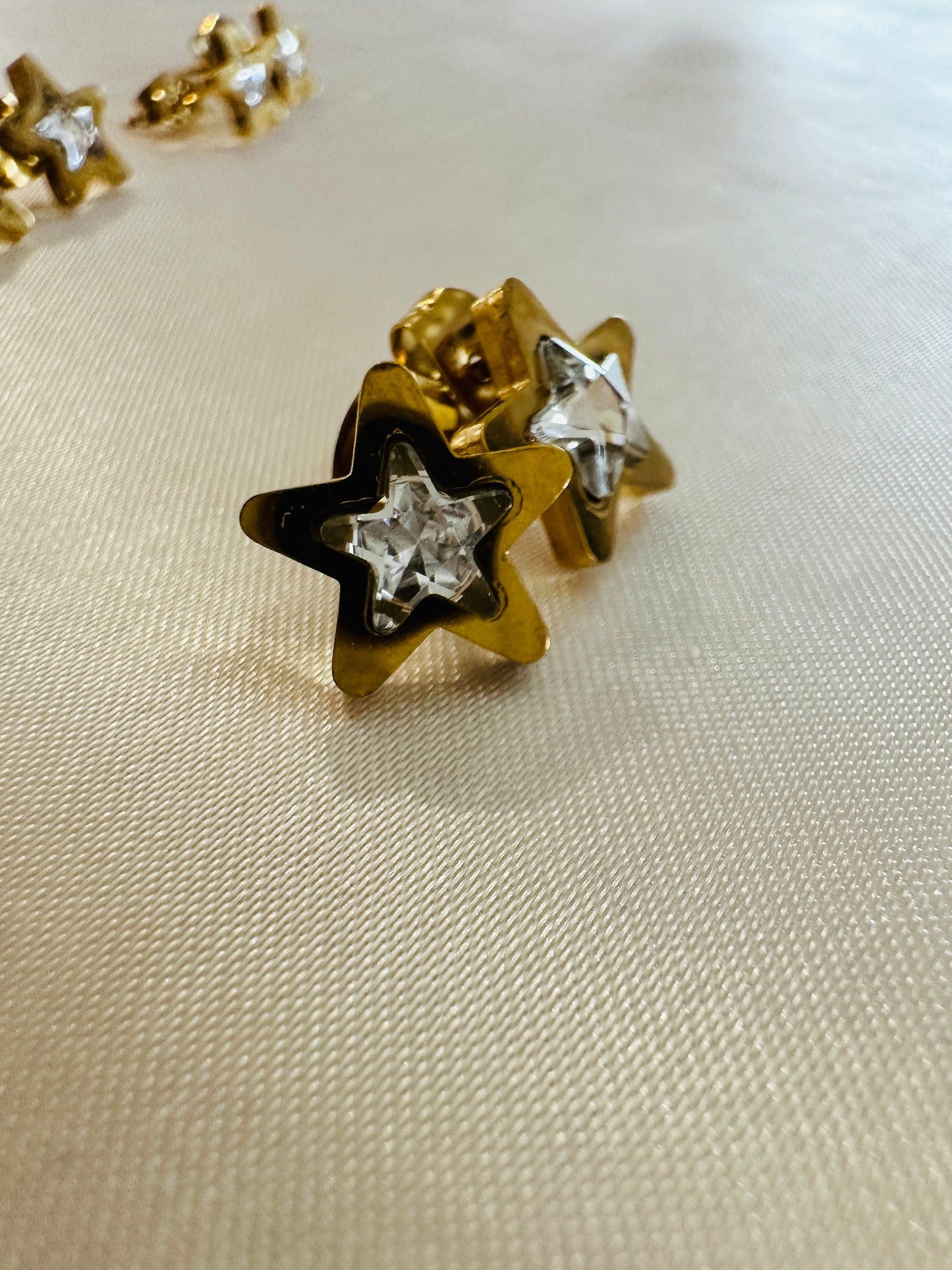 Gold Star Stud Earrings: 18K Plated Stainless Steel, Hypoallergenic