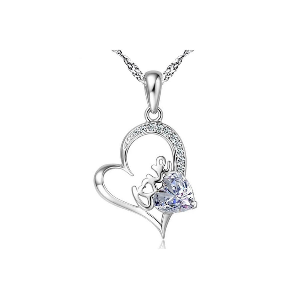 Heart-Shaped Zircon Pendant Necklace - Handmade with Love