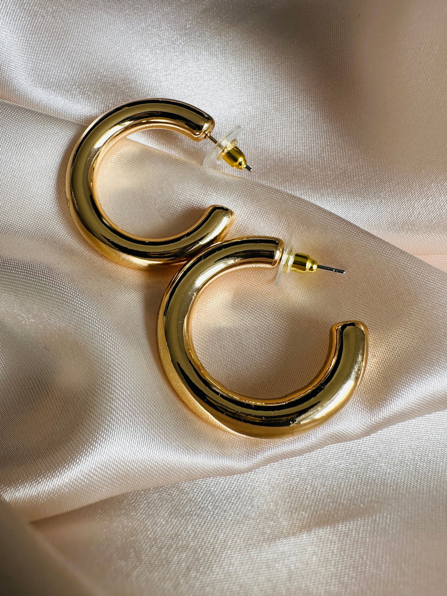 Cordelia Gold Hoop Earrings: 18Ct PVD Plated Brass, 2cm