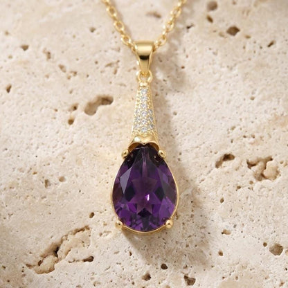 Amethyst Gold Vermeil Necklace -February Birthstone Jewelry-
