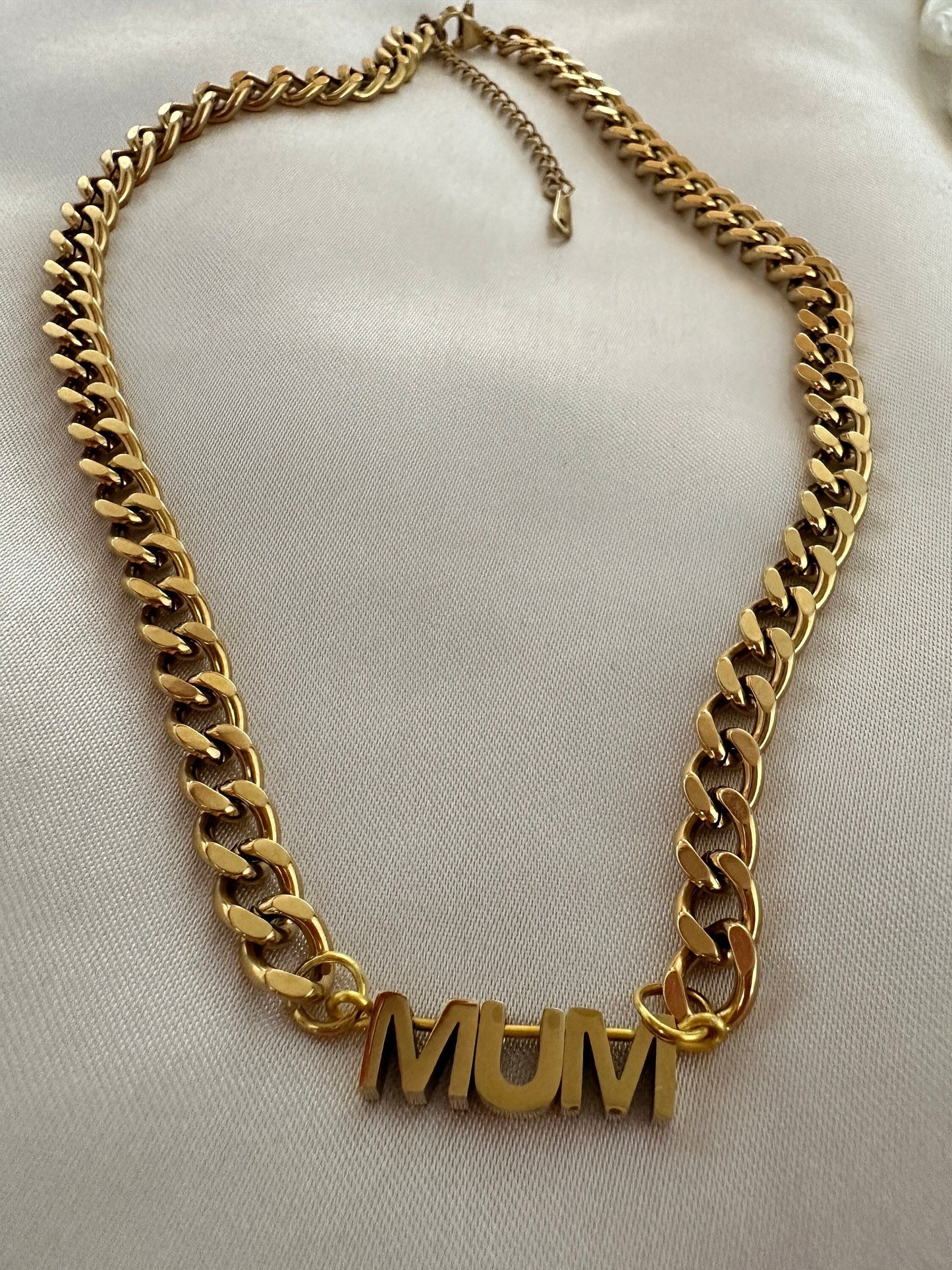Personalized Gold Initial Necklace - Curb Chain