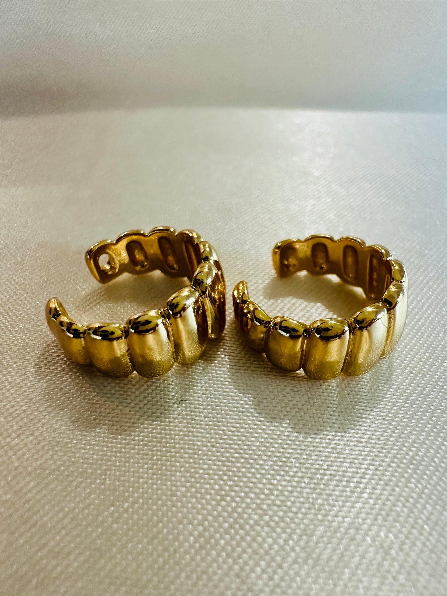 Gold Twisted Ear Cuff: Non Pierced Huggie Earring