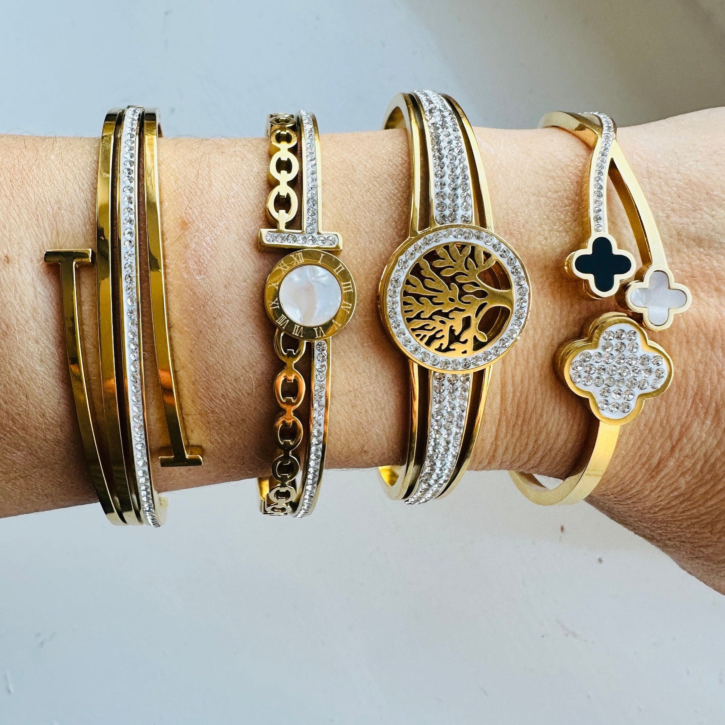 Chelsea Gold Bangle: Stainless Steel, Hypoallergenic