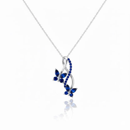 Sterling Silver Infinity Butterfly Sapphire Necklace - September Birthstone