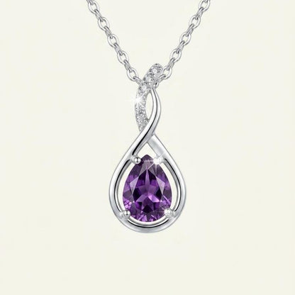 Amethyst Infinity Necklace -February Birthstone Pendant - Gift For Her