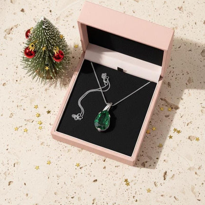 Dainty Emerald Necklace - May Birthstone Pendant