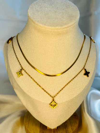Dainty Layered Star Necklace: Gold Stainless Steel