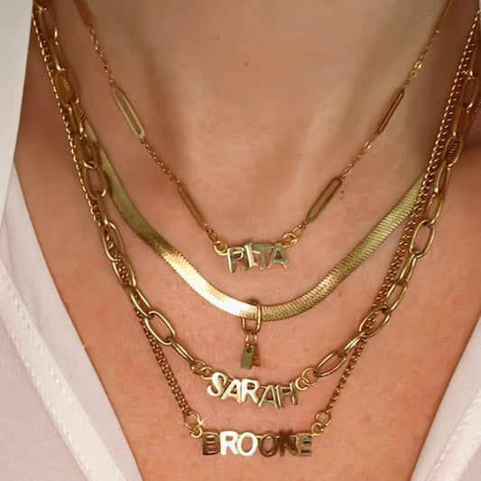 Gold Personalized Name Necklace: Custom Initial Jewelry