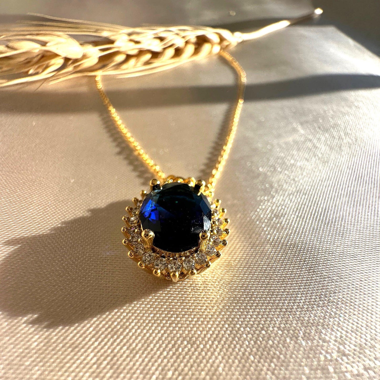 Gold Sapphire Necklace