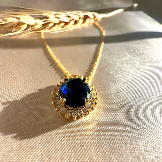 Gold Sapphire Necklace