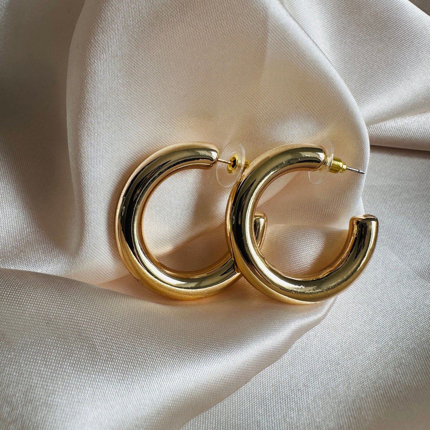 Cordelia Gold Hoop Earrings: 18Ct PVD Plated Brass, 2cm