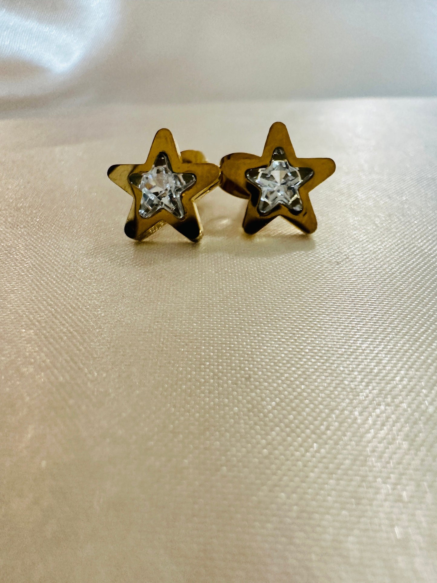 Gold Star Stud Earrings: 18K Plated Stainless Steel, Hypoallergenic